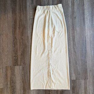 VTG The Limited Cream Button Skirt Italy XSmall Marino Wool
